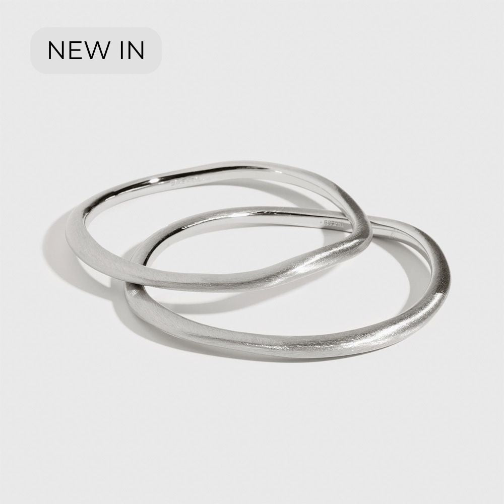 Le Duo Bangle Bracelets - Silver